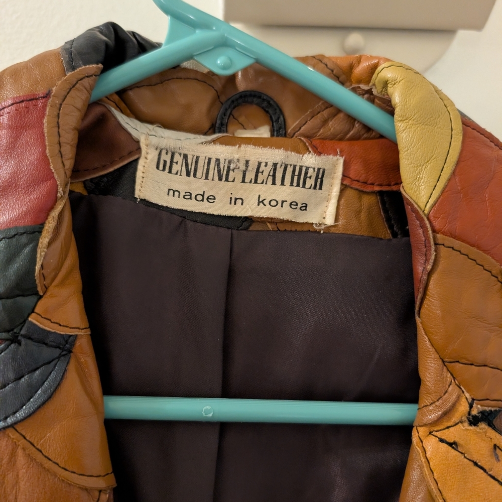 Scalloped Leather Blazer Jacket - Picture 3 of 4